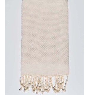 Fouta nido d'ape unita bianco antico - FOUTA TUNISIA
