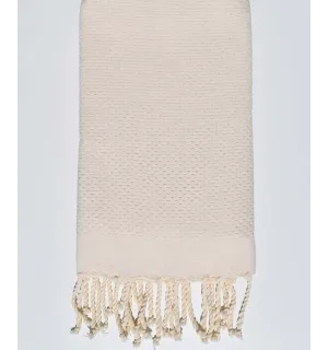 Fouta nido d'ape unita bianco antico - FOUTA TUNISIA