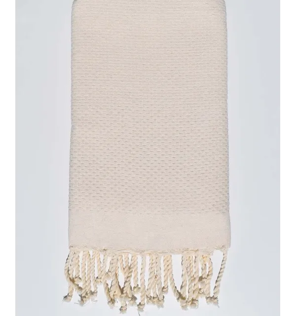 Fouta nido d'ape unita bianco antico - FOUTA TUNISIA