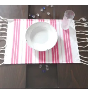 Mini fouta bianco e rosa 