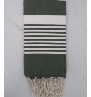 Fouta arabesque rayée rouge 