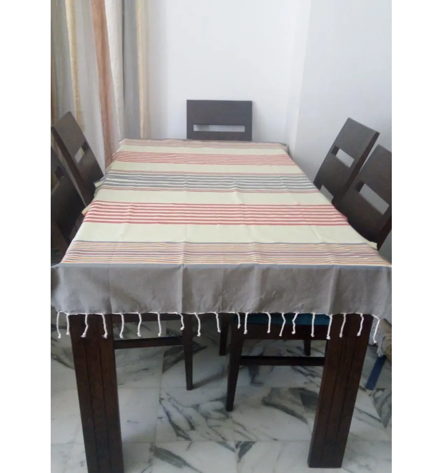 Fouta piatta giallo chiaro e grigio 