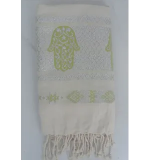 Fouta khomsa gialla chartreuse 
