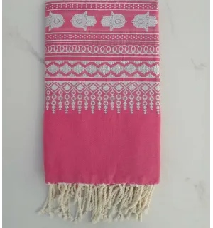 Fouta khomsa fucsia 