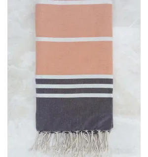 Grande fouta grigio e rosa arancio 