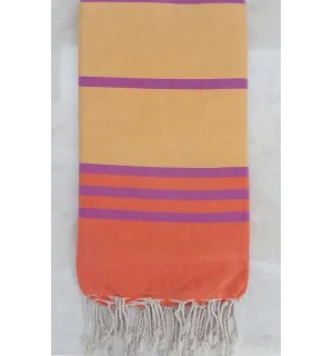 Grande fouta arancione, giallo e viola 
