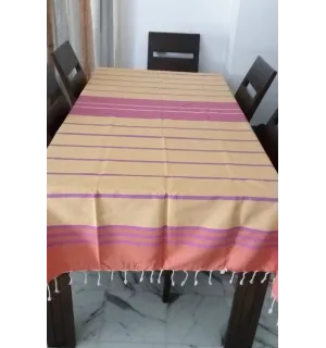 Grande fouta arancione, giallo e viola  2
