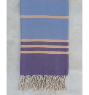 Grande fouta viola, blu e pesca scuro 