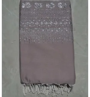 Fouta khomsa rosa beige 