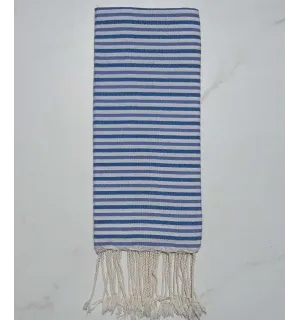 Fouta ziwane blu, blu carrello e bianco 