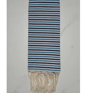 Fouta ziwane azzurro, nero e bianco 