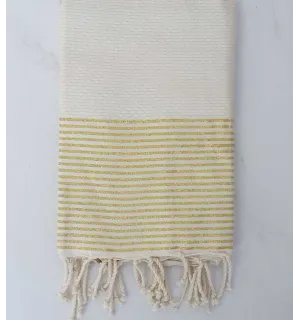 Fouta Lurex nido d'ape bianco sporco 