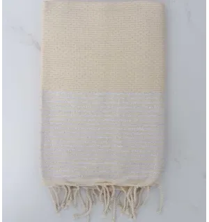Fouta lurex nido d'ape ecru 