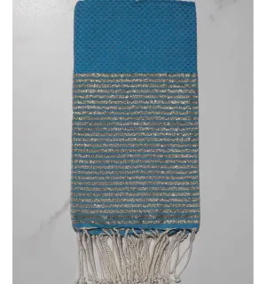 Fouta Lurex nido d'ape blu bondi 