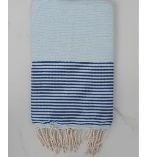 Telo mare nido d'ape azzurro fiordaliso con strisce 