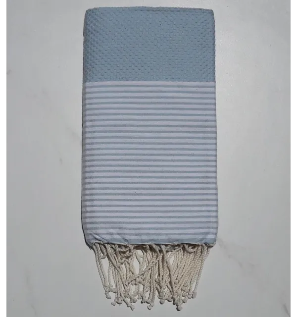 Fouta nido d'ape celeste 