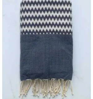 Fouta zigzag blu scuro 