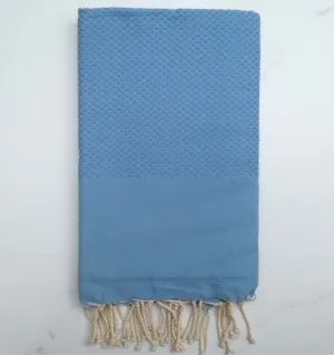Fouta nido d'ape unita blu maya 