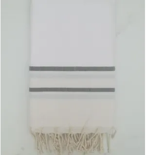 Telo mare chevron bianco 