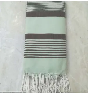 grande fouta verde e taupe 