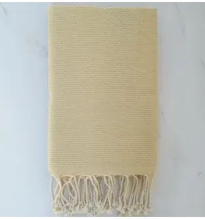 Fouta nido d'ape unita giallo chiaro 