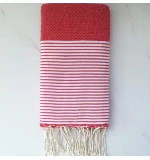 Fouta nido d'ape rosso ciliegia 