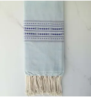 Fouta arabesque rayée rouge 