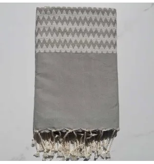 Fouta zigzag verde pallido 