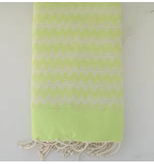 Telo mare zigzag verde lime 