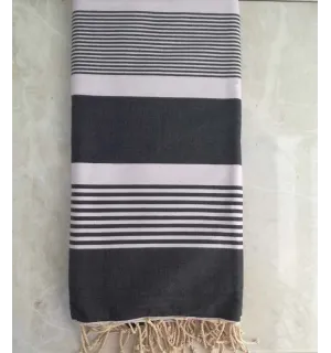 grande fouta ardesia con strisce 