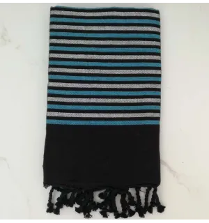 Fouta Lurex nero e blu 