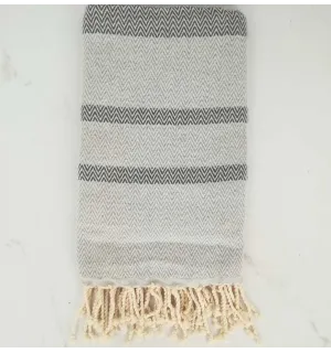 Fouta chevron grigio e grigio medio 