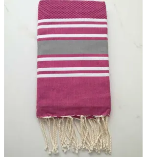 telo mare nido d'ape con strisce grigio 