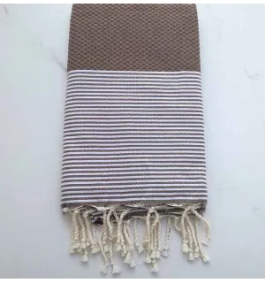 Telo nido d'ape marrone scuro 