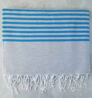 fouta medio blu con strisce 