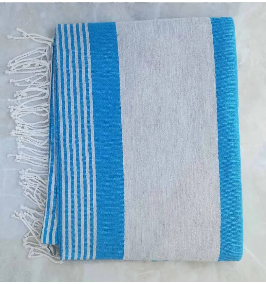 fouta medio blu con strisce 