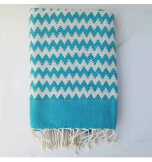 Fouta zigzag Blu Bondi 