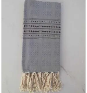 Fouta arabesque rayée rouge 