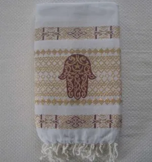 Fouta khomsa blu chiaro 