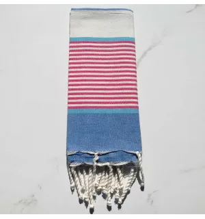 mini fouta blu, rosa e bianco 