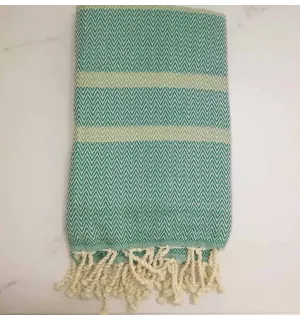 Telo mare chevron verde chiaro e verde 