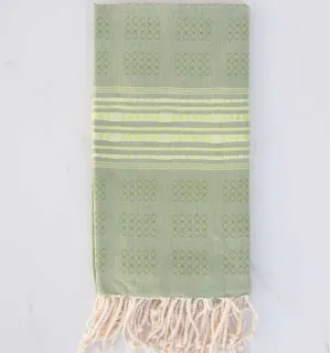 Telo mare verde con motivi verde chiaro 