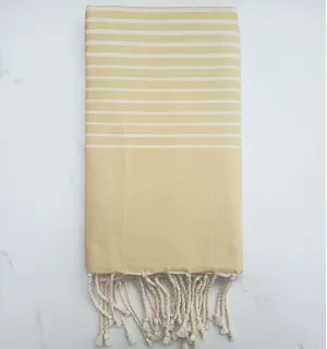 Telo mare piatta giallo Napoli scuro con strisce 