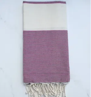 Telo mare bianco crema e grigio con strisce 