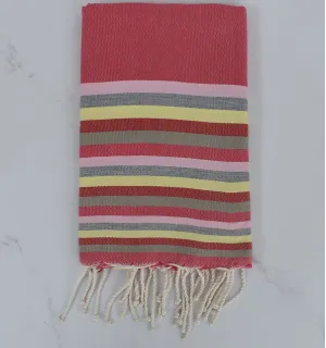 Telo mare 6 colori rosa, rosa chiaro, grigio, giallo, rosso e verde chiaro 