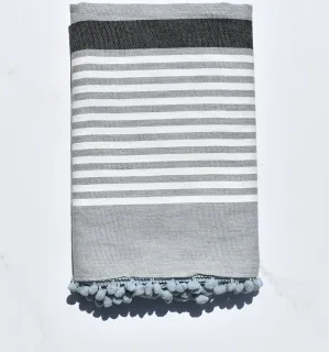 Fouta bianco sporco, grigio e antracite 