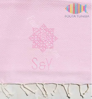 Telo mare personalizzato con motivi di matrimonio 