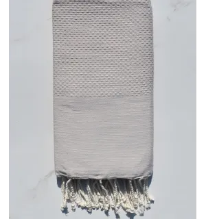 Fouta nido d'ape unito color taupo chiaro 