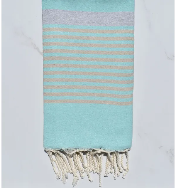Telo mare arturo turchese, grigio e beige 
