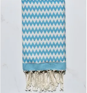 Fouta zigzag azzurro 